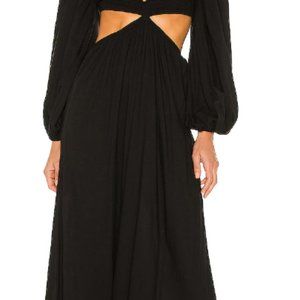 Indah - Julie Solid Ruched Bodice Cutaway Maxi Dress
